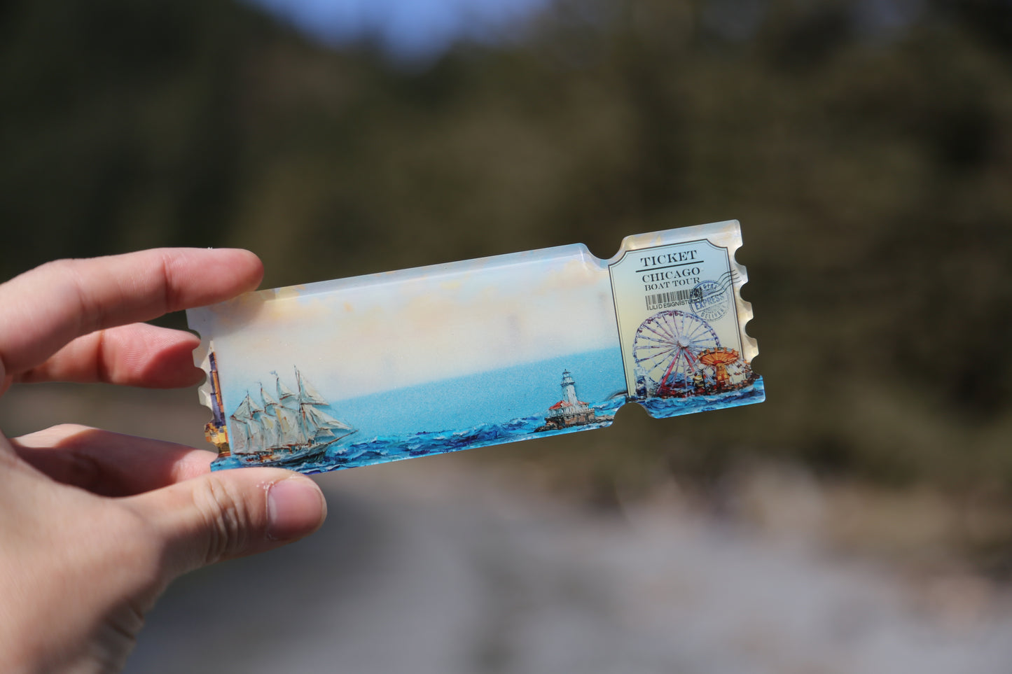 Chicago Boat Ticket floating Magnet