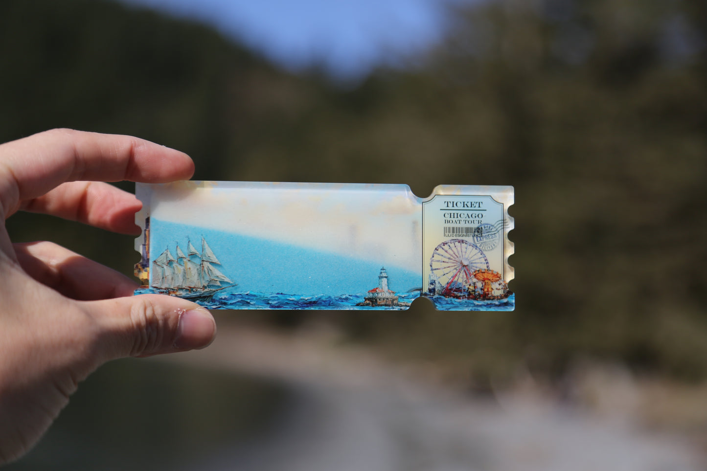 Chicago Boat Ticket floating Magnet