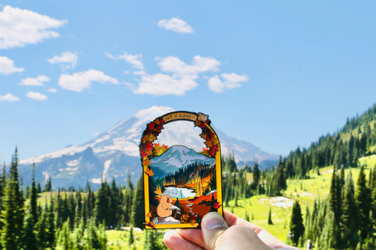 Seattle Fall Rainier Refridgrator Magnet