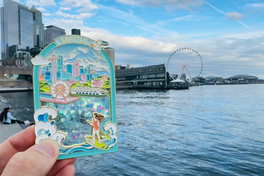 Seattle Summer Paddle Board Refridgrator Magnet