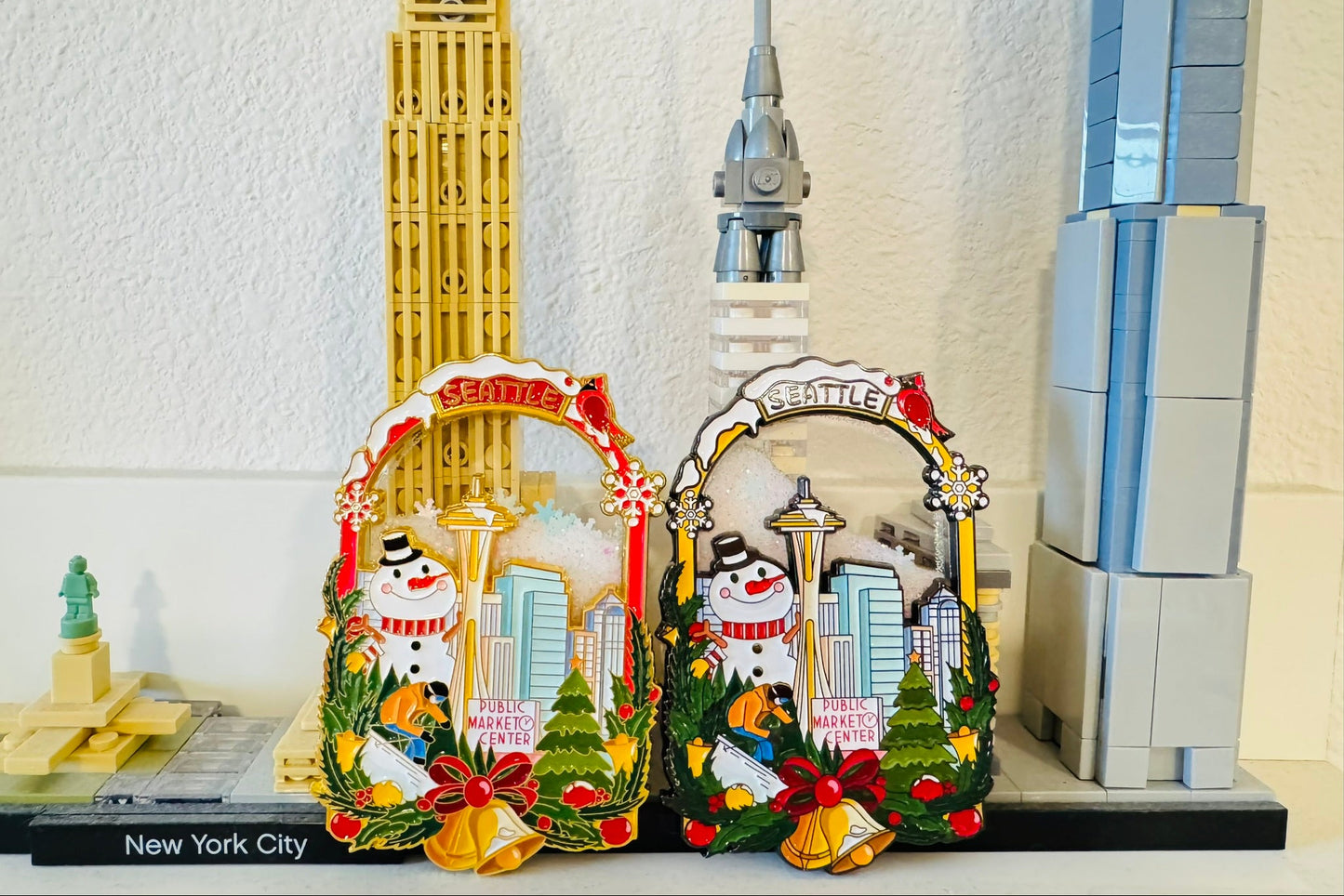 Seattle Winter Christmas Refrigerator Magnet