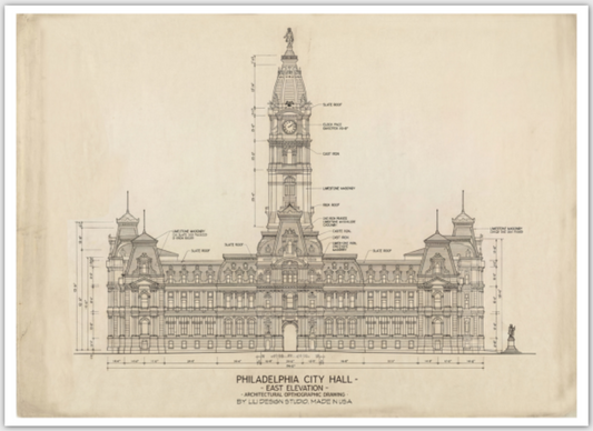 Philadephia City Hall 3D Poster Card
