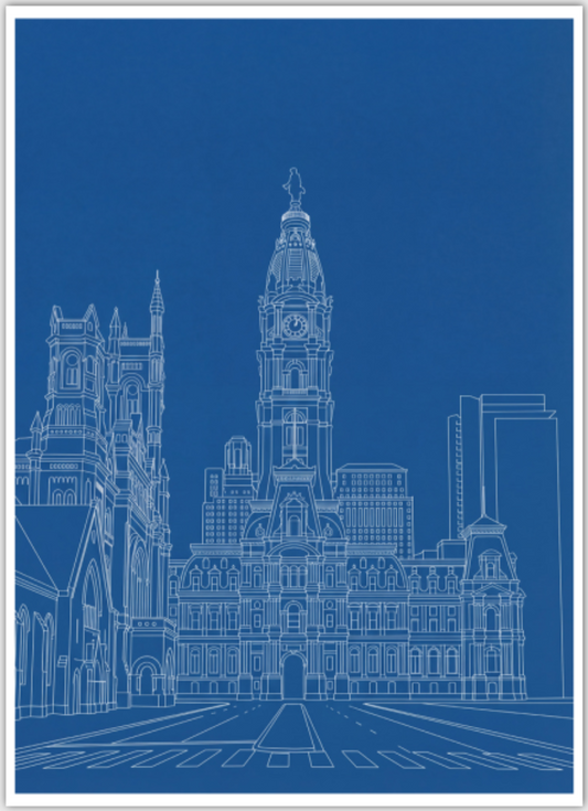 Blueprint of Philly CIty Hall