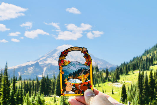 Seattle Fall Rainier Refrigerator Magnet