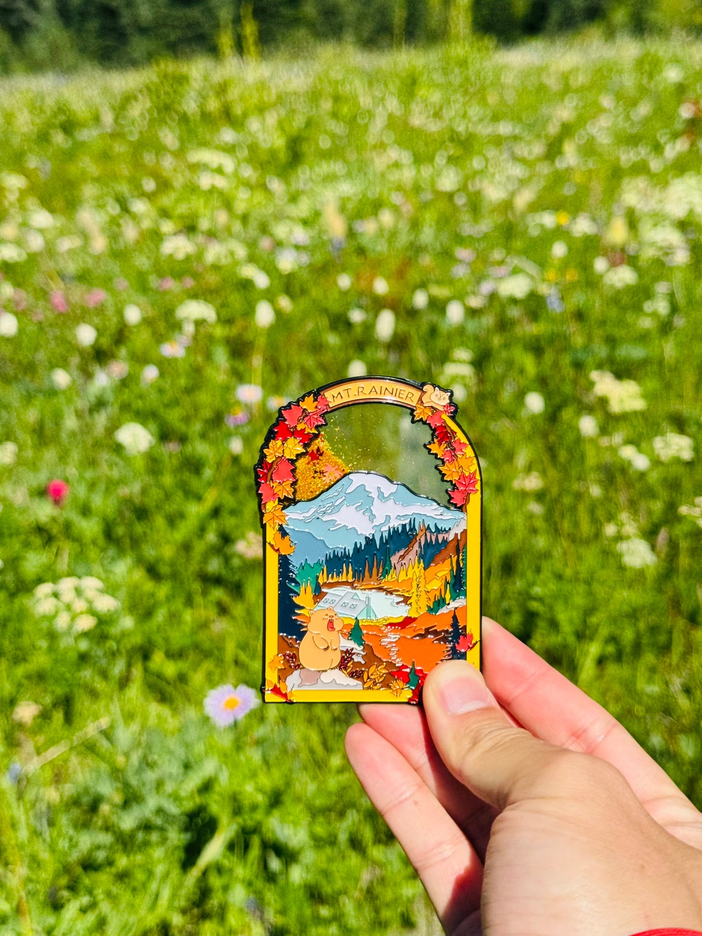 Seattle Fall Rainier Refrigerator Magnet