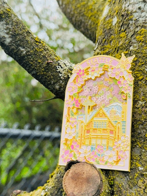 Best Seattle Magnets with cherry spring, pink version